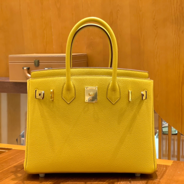 그린엘 에르메스 버킨 30 토고가죽 앰버 옐로우 골드 버클