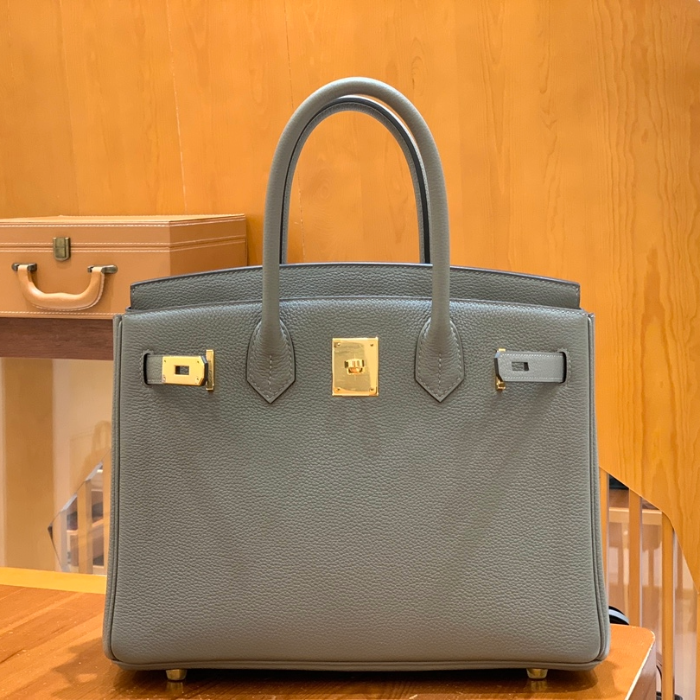 그린엘 에르메스 버킨 30 토고가죽 그레이 골드 버클