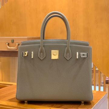 그린엘 에르메스 버킨 30 토고가죽 그레이 골드 버클