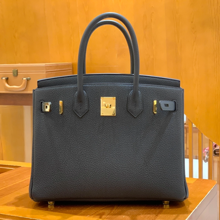 그린엘 에르메스 버킨 30 토고가죽 미드나잇 블루 골드 버클