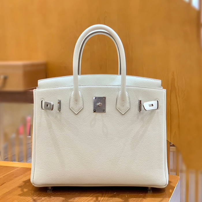 그린엘 에르메스 버킨 30 토고가죽 밀크셰이크 실버 버클