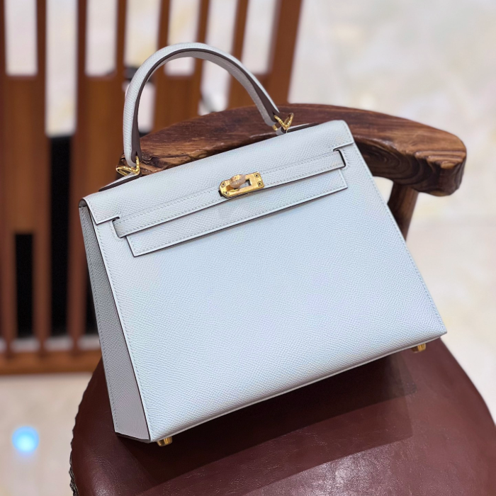 그린엘 에르메스 켈리 25 엡송 헤이즈 블루 금장 버클
