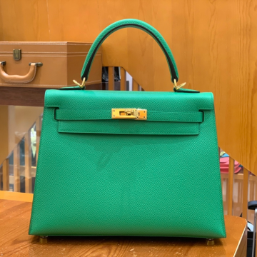 그린엘 에르메스 켈리 25 엡송 뱀부 그린 금장 버클