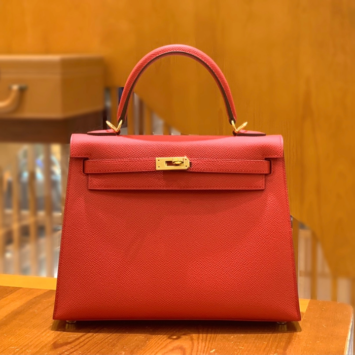 그린엘 에르메스 켈리 25 엡송 플래그 레드 골드 버클