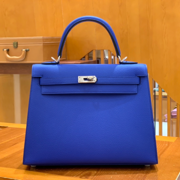 그린엘 에르메스 켈리 25 엡송 일렉트릭 블루 실버 버클