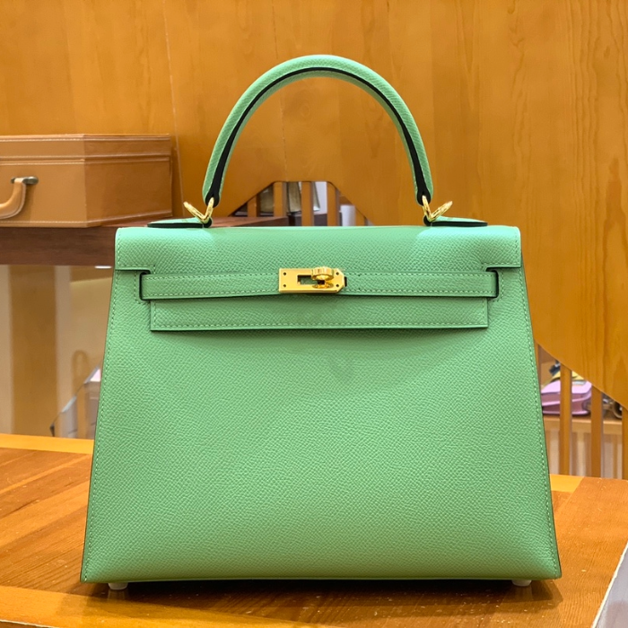 그린엘 에르메스 켈리 25 엡송 아보카도 그린 골드 버클