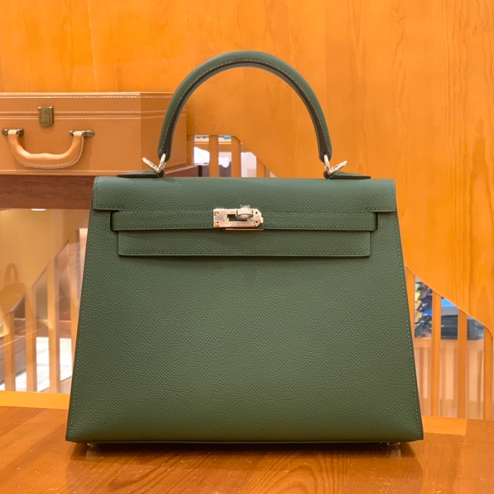 그린엘 에르메스 켈리 25 엡송 브리티시 그린 실버 버클