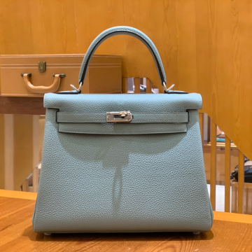 그린엘 에르메스 켈리 25 토고 스카이 블루 실버 버클