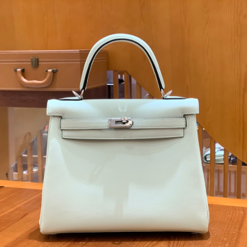 그린엘 에르메스 켈리 25 토고 스위프트 버블 그린 실버 버클