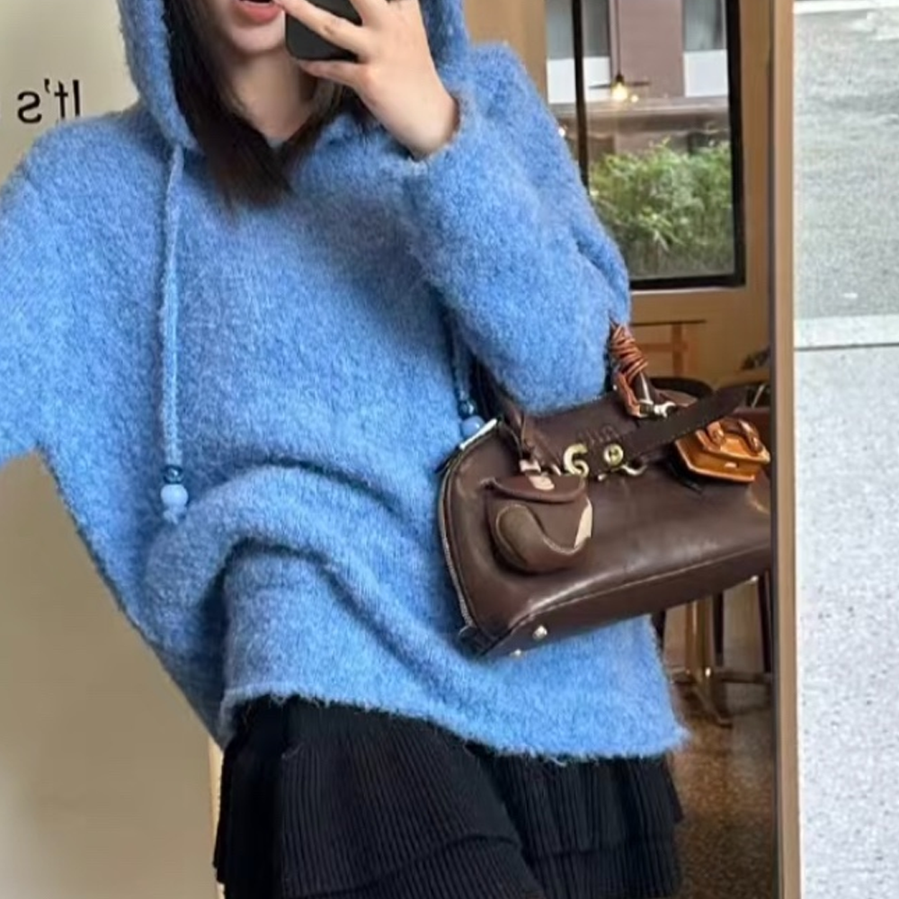 미우미우 아방뛰르 나파 가죽 탑 핸들 백 브라운