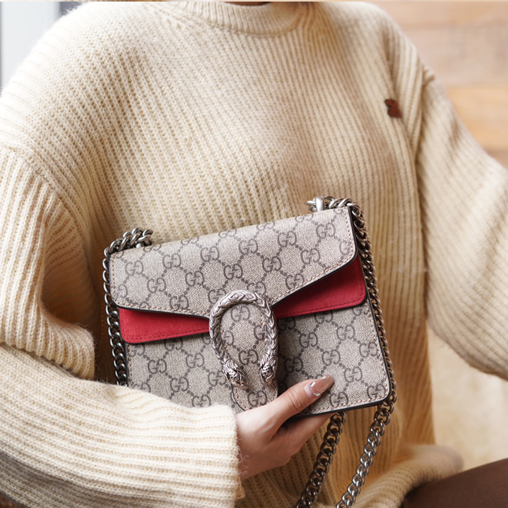 구찌 디오니서스 GG 수프림 숄더 백 레드 421970