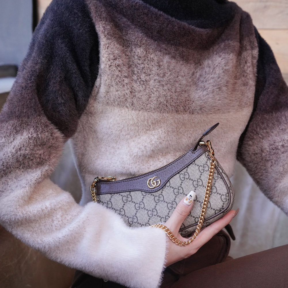 구찌 오피디아 여성 체인 토트백 브라운 764960