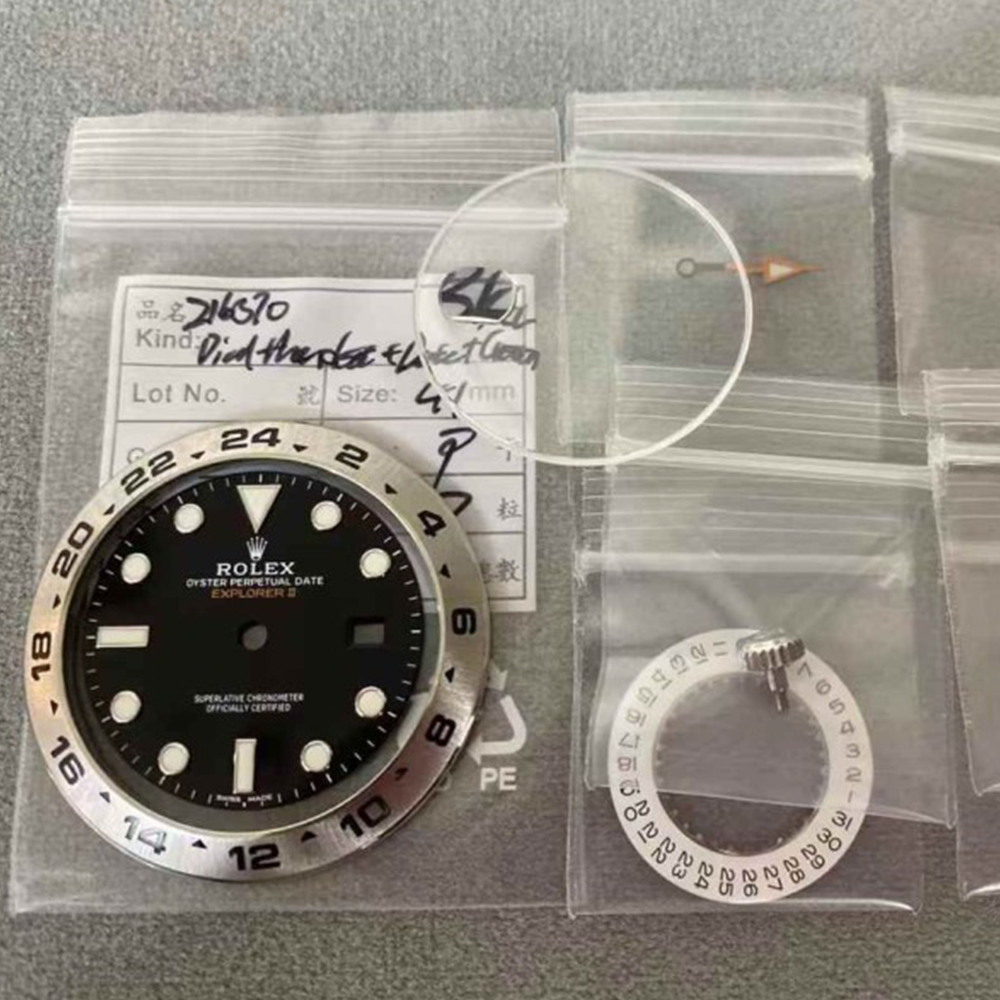 롤렉스 익스플로러2 블랙 다이얼, 핸즈, 글라스, 베젤, 데이트휠, 용두