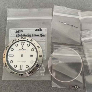롤렉스 익스플로러2 화이트 다이얼, 핸즈, 글라스, 베젤, 데이트휠, 용두