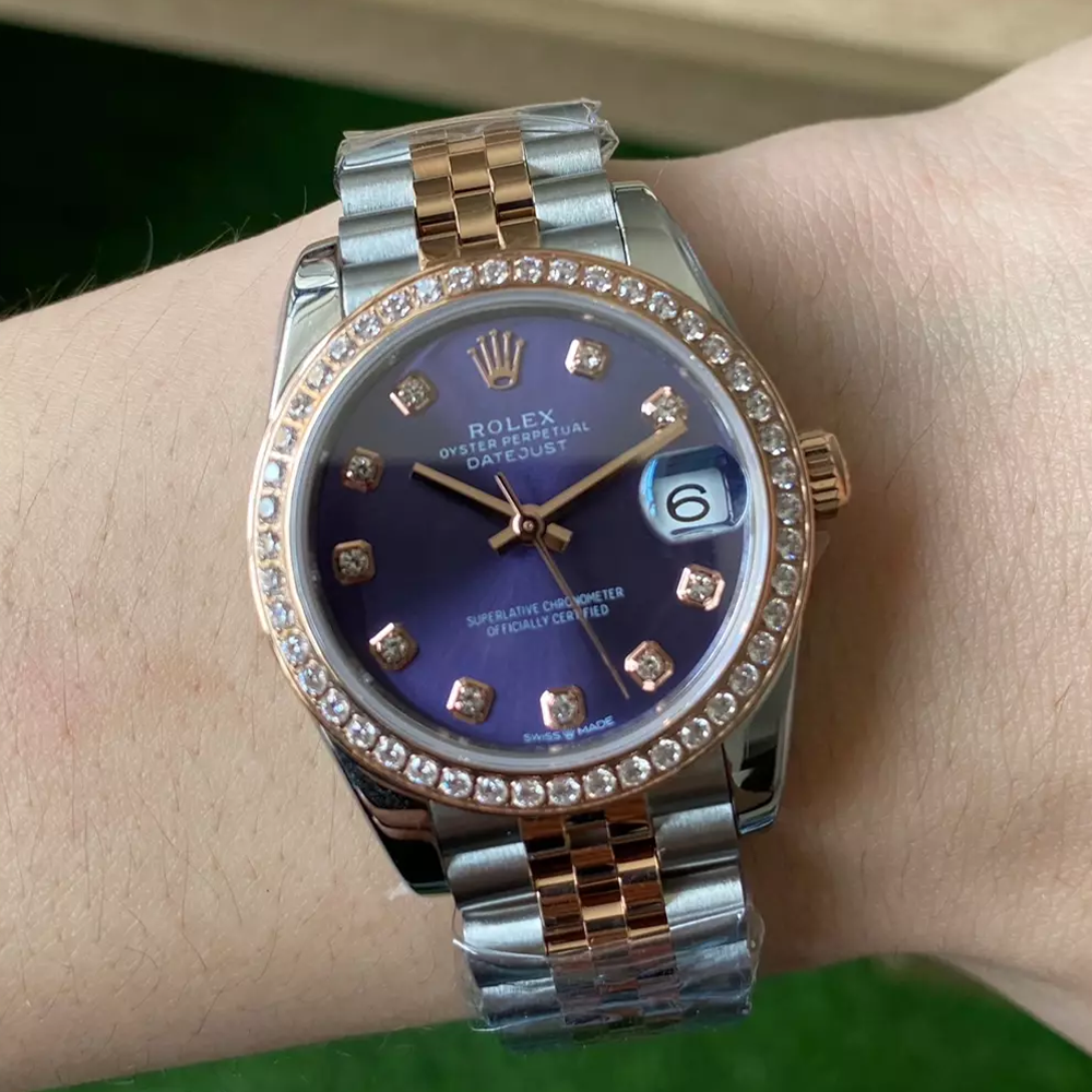 A+공장 롤렉스 데이저스트 31mm 퍼플 10P 다이얼 다이아 베젤 로즈골드 콤비 278381