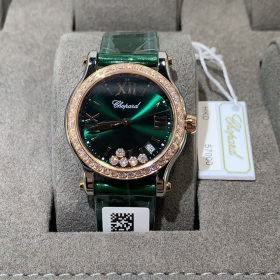 NR공장 쇼파드 해피 스포트 36mm 그린 다이얼 가죽밴드 278582-6007