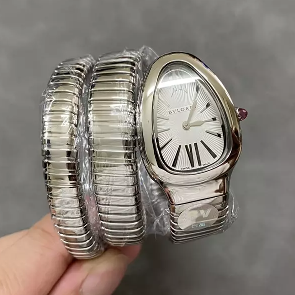 BV공장 불가리 세르펜티 화이트 다이얼 스틸 103819 35mm