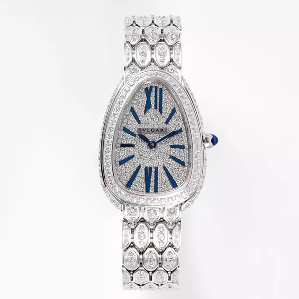 BV공장 불가리 세르펜티 세두토리 워치 파베 세팅 화이트 골드 33mm 103159