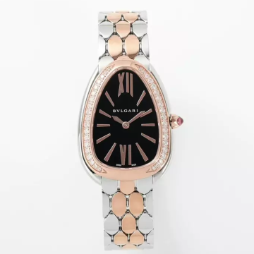 BV공장 불가리 세르펜티 세두토리 워치 블랙 다이얼 다이아 베젤 콤비 33mm 103450