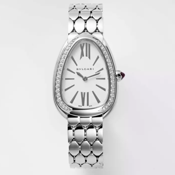 BV공장 불가리 세르펜티 세두토리 워치 화이트 다이얼 다이아 베젤 33mm 103361