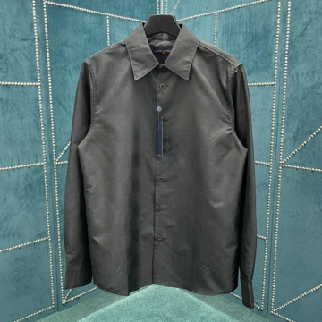 루이비통 다미에 자카드 코튼 셔츠 블랙