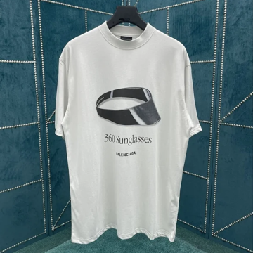 발렌시아가 남성 360 선글라스 미디엄 핏 티셔츠 더티 화이트