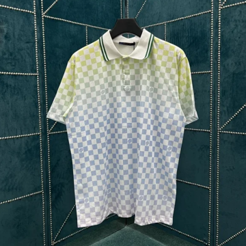 루이비통 프린티드 쇼트 슬리브드 코튼 티셔츠