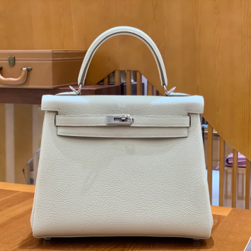 그린엘 에르메스 켈리 25 토고 밀크쉐이크 실버 버클