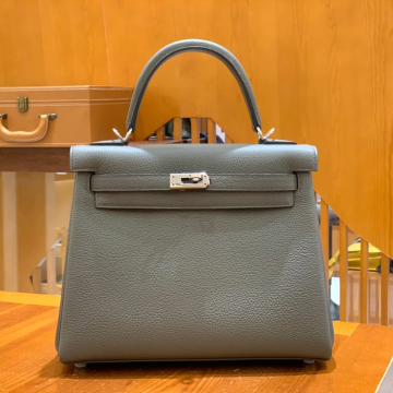 그린엘 에르메스 켈리 25 토고 퓨터 그레이 실버 버클