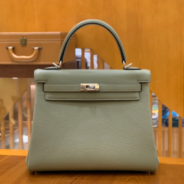 그린엘 에르메스 켈리 25 토고 세이지 그린 실버 버클