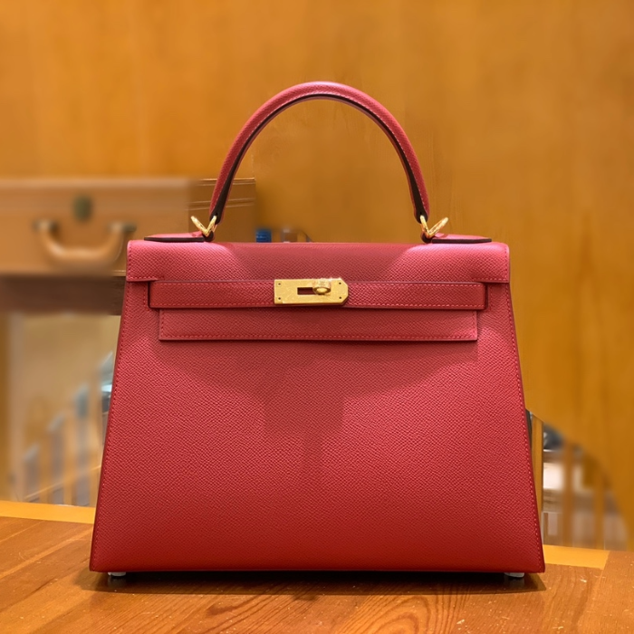그린엘 에르메스 켈리 28 엡송 플래그 레드 골드 버클