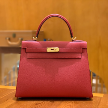 그린엘 에르메스 켈리 28 엡송 플래그 레드 골드 버클