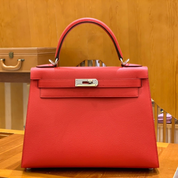그린엘 에르메스 켈리 28 엡송 하트 레드 실버 버클