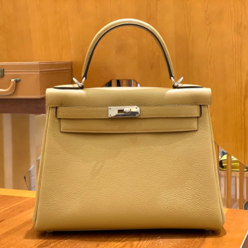 그린엘 에르메스 켈리 28 토고 비스킷 실버 버클