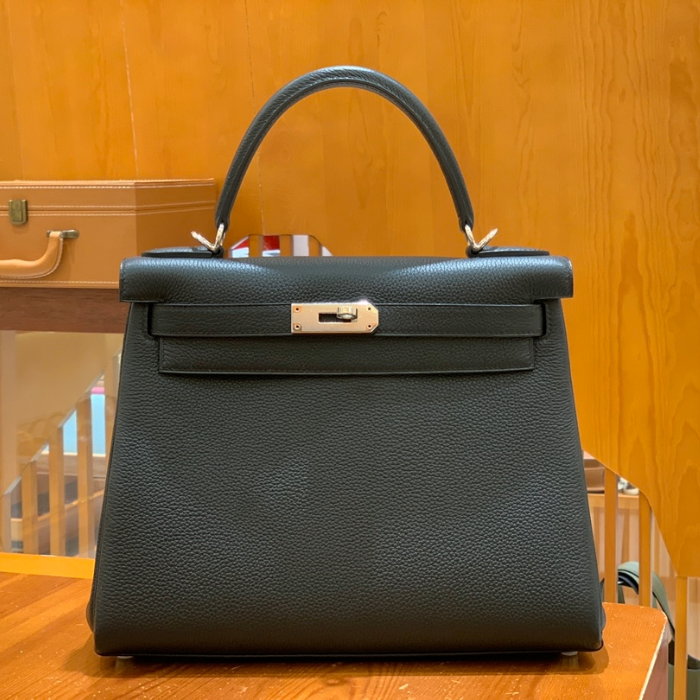 그린엘 에르메스 켈리 28 토고 블랙 실버 버클