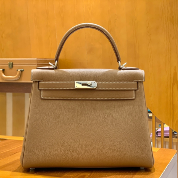 그린엘 에르메스 켈리 28 토고 골드 ​​브라운 실버 버클