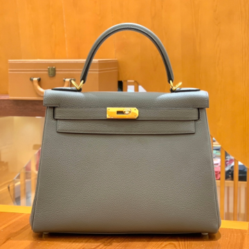 그린엘 에르메스 켈리 28 토고 퓨터 그레이 골드 버클