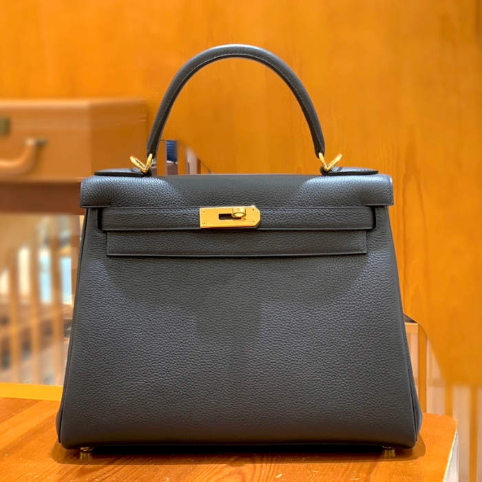 그린엘 에르메스 켈리 28 토고 미드나잇 블루 골드 버클