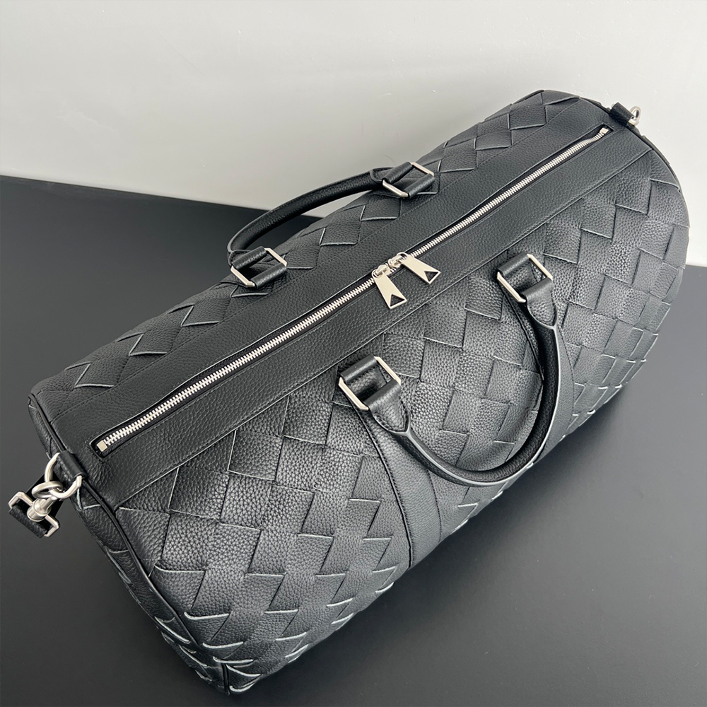 보테가베네타 페이디드 레더 미디엄 보스턴 백 블랙 795287