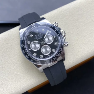 VS공장 V2 롤렉스 데이토나 블랙 8P 다이얼 화이트 골드 금통 러버밴드 m126519ln