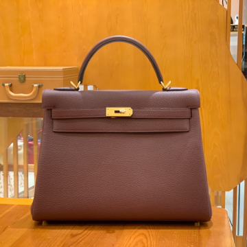 그린엘 에르메스 켈리32 토고 버건디 골드 버클