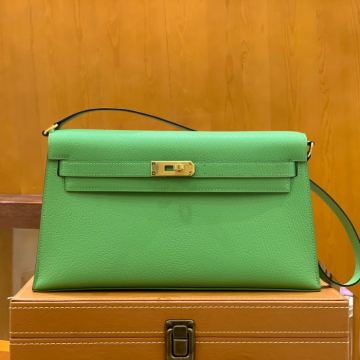 그린엘 에르메스 켈리 엘란 아보카도 그린 골드 버클