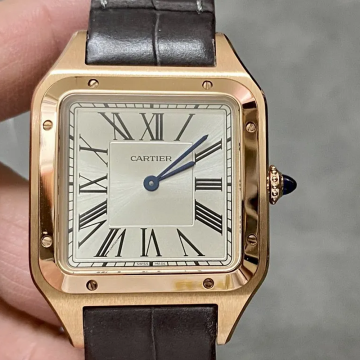 F1공장 까르띠에 산토스 뒤몽 라지 화이트 다이얼 로즈골드 WGSA0021