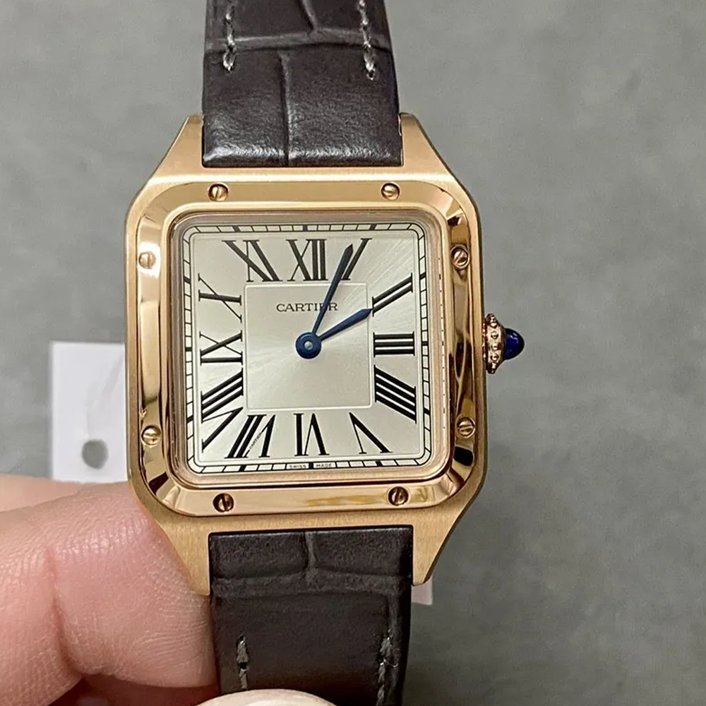 F1공장 까르띠에 산토스 뒤몽 스몰 화이트 다이얼 로즈골드 WGSA0022