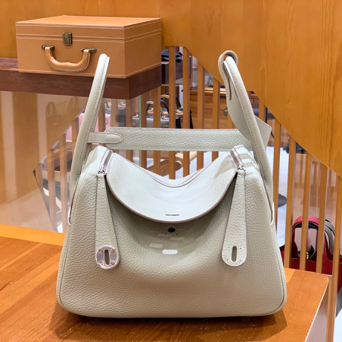 그린엘 에르메스 린디 26 펄 그레이 실버 버클
