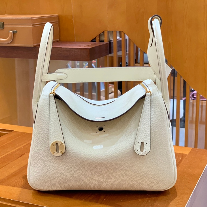 그린엘 에르메스 린디 26 크림 화이트 골드 버클