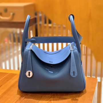 그린엘 에르메스 린디 26 브라이트 블루 실버 버클