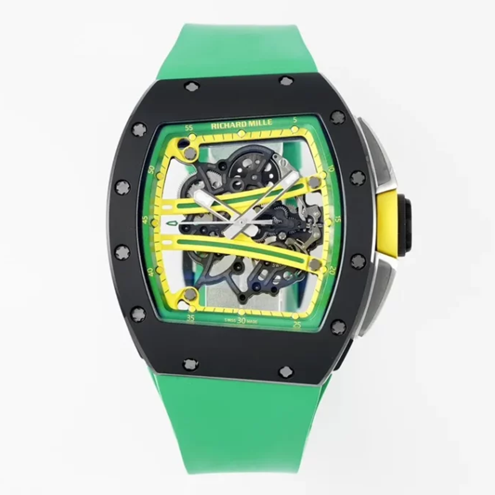 ZF공장 리차드밀 요한 블레이크 블랙 세라믹 그린 러버밴드