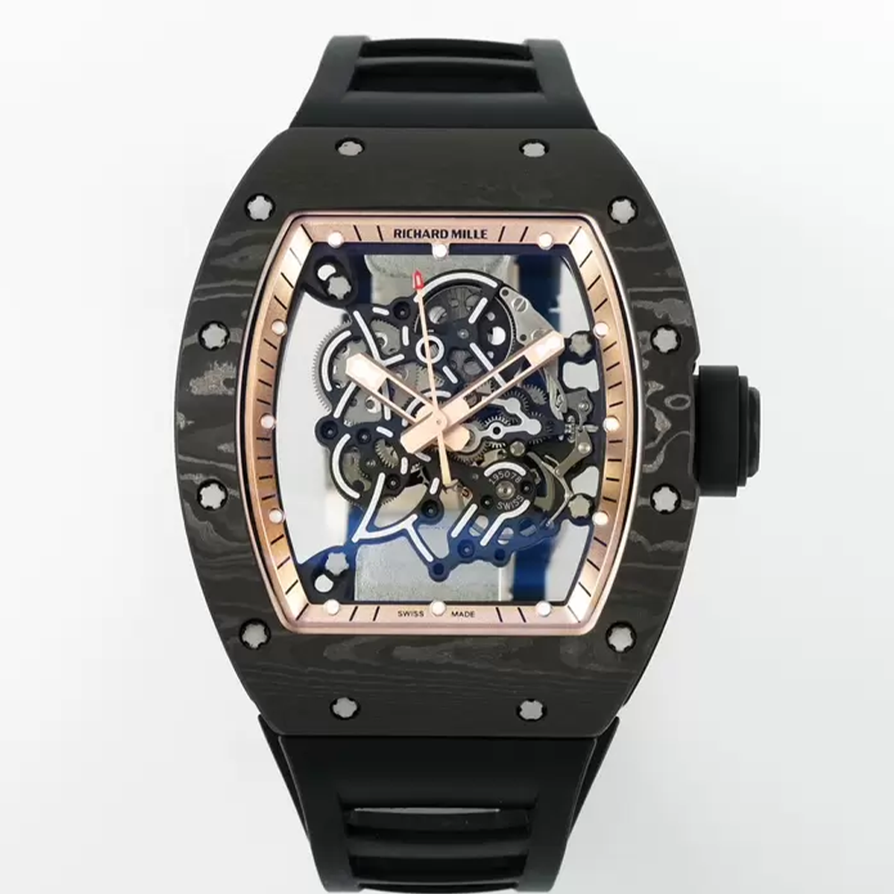 ZF공장 리차드밀 부바왓슨 RM-055 블랙카본 / 골드 / 블랙 러버밴드