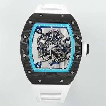 ZF공장 리차드밀 부바왓슨 RM-055 블랙카본 / 블루 / 화이트 러버밴드